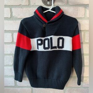 Polo by Ralph Lauren Boy’s Black Sweater with Red and White Accents